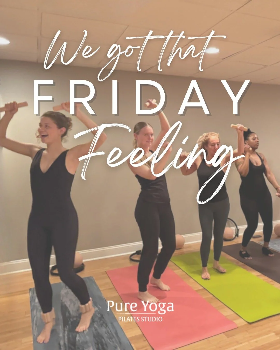 Friday - We got that Friday Feeling!

9:00 AM Yoga All Levels with Maureen
10:30 AM Gentle Yoga with Meredith
12:00 PM Reformer Pilates with Meredith
6:00 PM Flow &amp; Restore Yoga with Maureen

#fridayfeeling #yogaquotes #delawareweekend #pilatesde