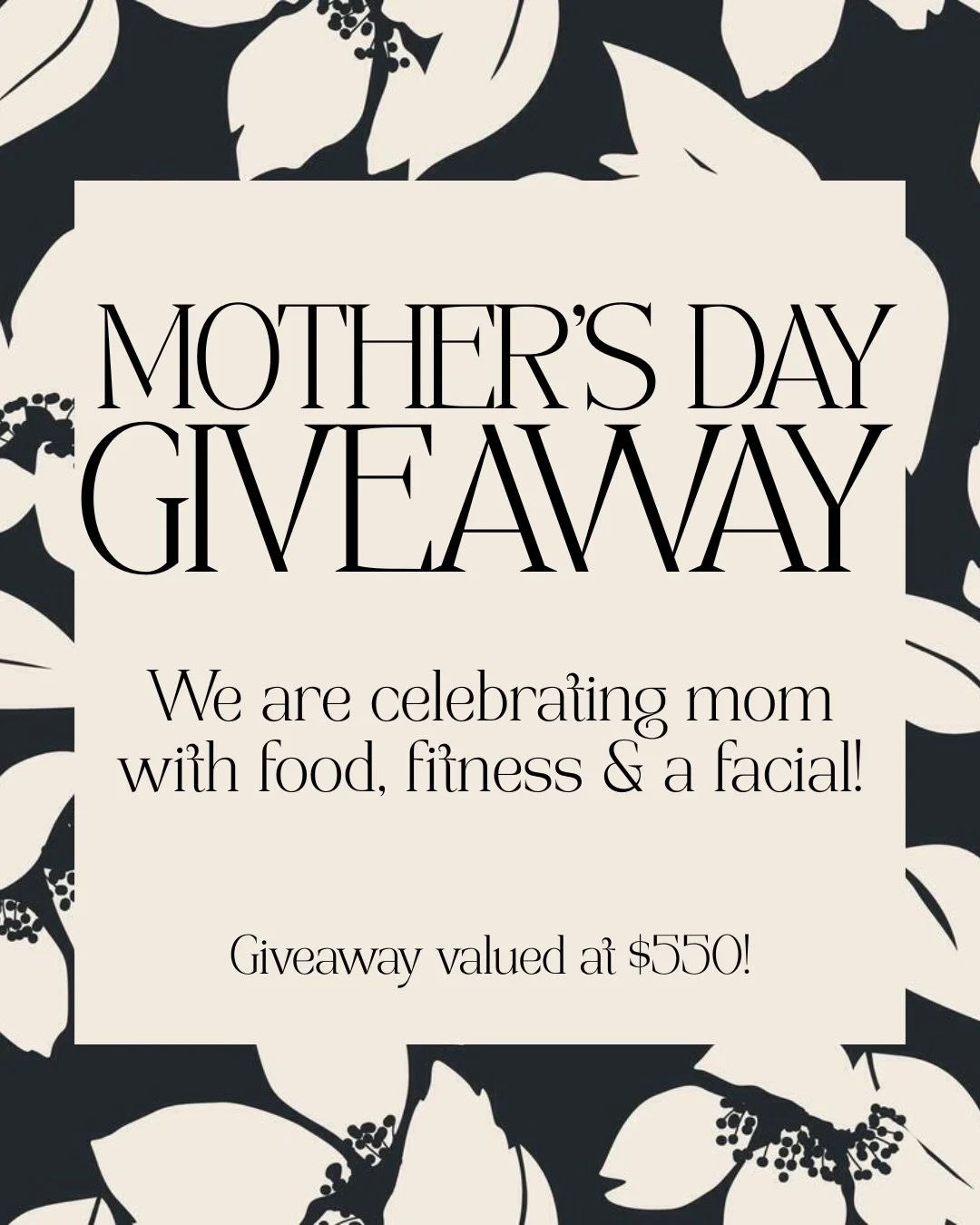 We&rsquo;re celebrating mom with food, fitness and a facial!

One winner will receive:
- $100 @toscanawilmington gift card
- makeup application &amp; mini facial from @houppettebeauty
- 1 private session &amp; 5 group reformer sessions from @pureyoga