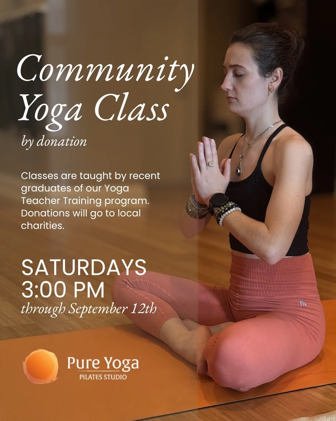 Community Yoga by donation starts this SATURDAY, June 13th! 
Saturdays at 3pm, all summer long, 

A yoga class by donation for all levels of experience from beginner through advanced, with modifications for beginner practitioners. The focus is on str