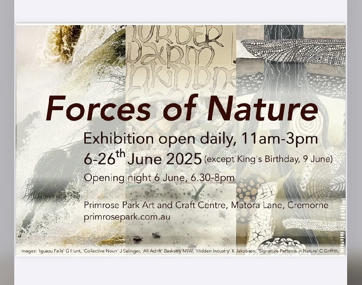 Just a reminder for both our Australian Design Centre marketplace this coming weekend and the Primrose Park &ldquo;Forces of Nature&rdquo; exhibition. See last two posts for all the details.