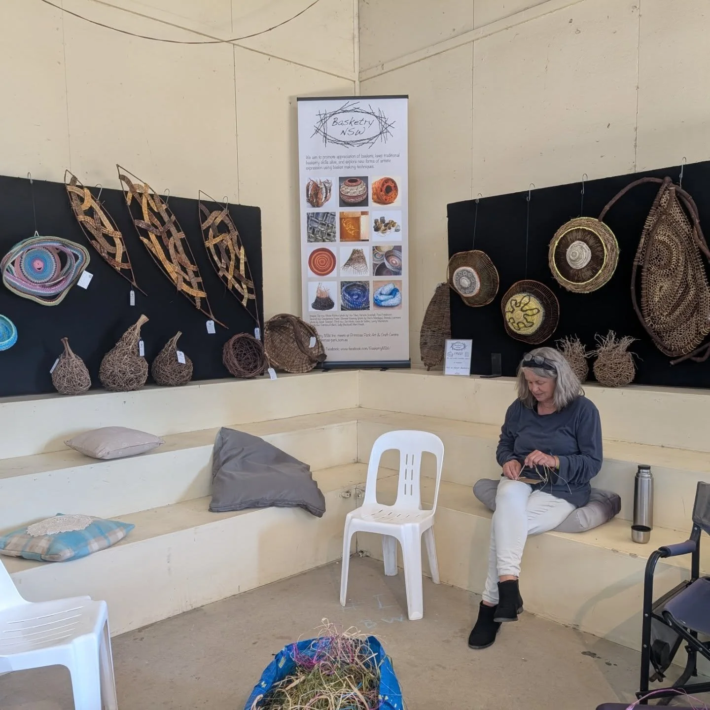 Here at the Bathurst Heritage Trades Trail for Basketry NSW. We had a great day yesterday guiding trail blazer while making corded bracelets, little pouches and baby melon baskets. Looking forward to another great day! #basketrynsw #bathurstheritaget