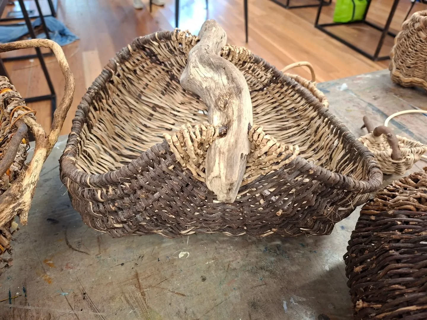 Hearfelt thanks to Jillian Culey,  of @branching_out_designs,  for a fabulous 'Exploring Rib Basketry' workshop over the weekend.  Photos are Jillian's work - examples she bought along to inspire us - which they did in spades! 
Basketry NSW members a
