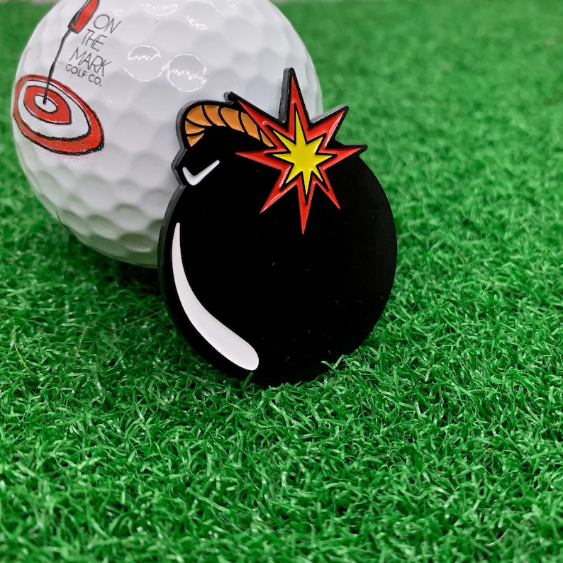Hitting Bombs Golf Ball Marker