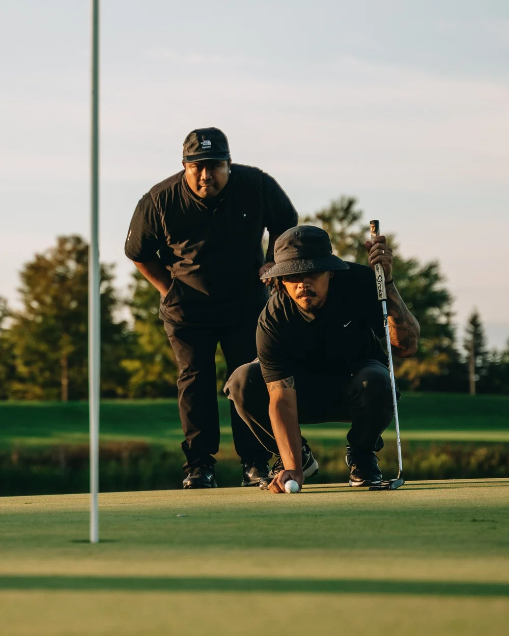 Reading a putt at Copper Creek