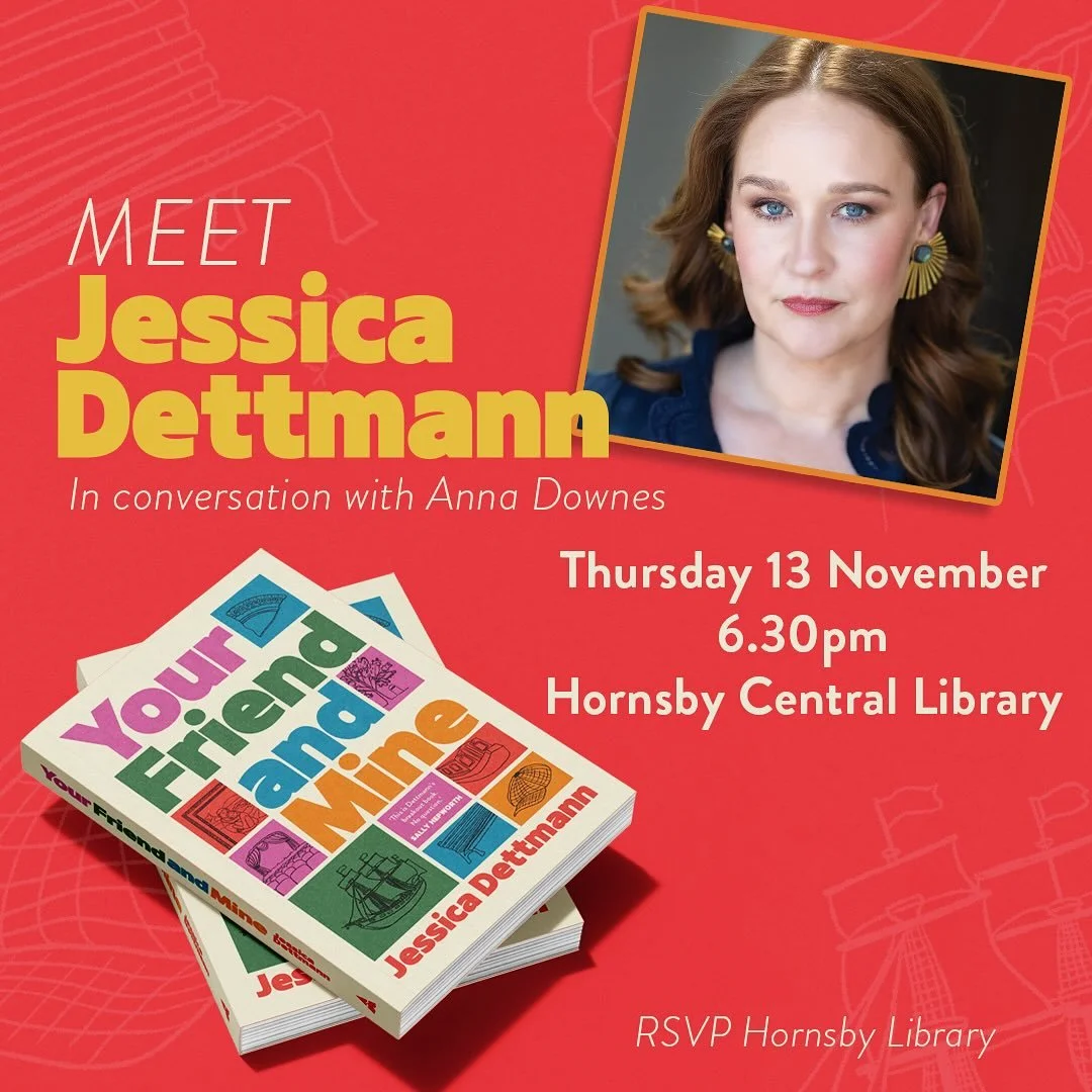 An event! A northern Sydney event! At which Anna Downes &mdash; bestselling author Anna Downes, that actual one &mdash; will be in-conversating with me about Your Friend And Mine, a book I wrote that came out way back in July which is the Ice Age in 