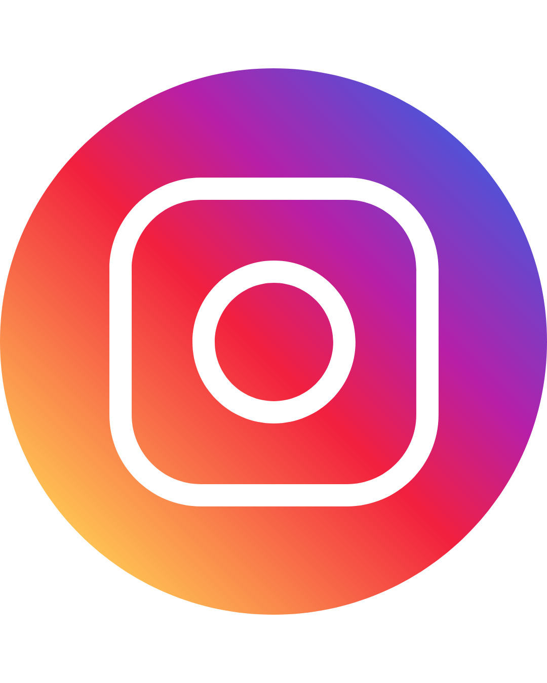 Instagram logo with a colorful gradient background of purple, pink, orange, and yellow.