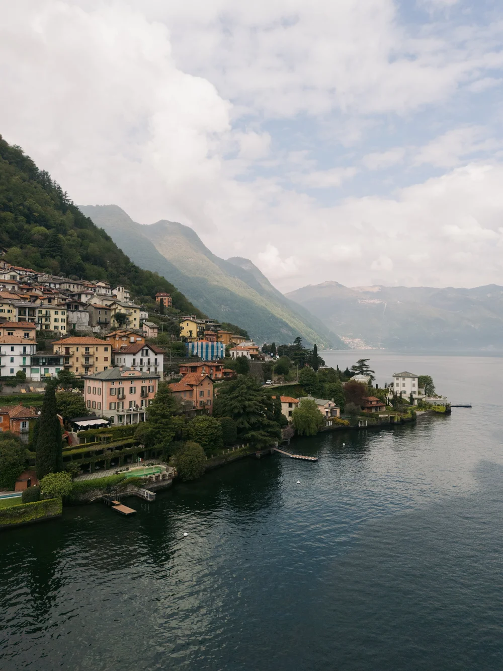 A villa terrace above Lake Como
