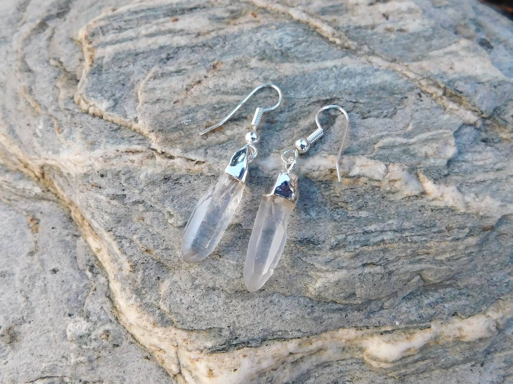 Clear Quartz Drop Earrings