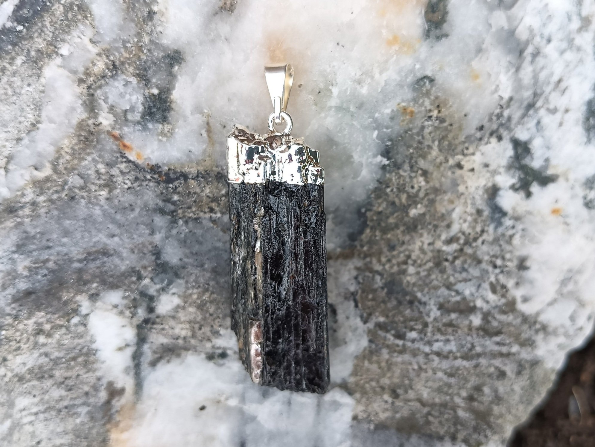 Black Tourmaline with Selenite 2