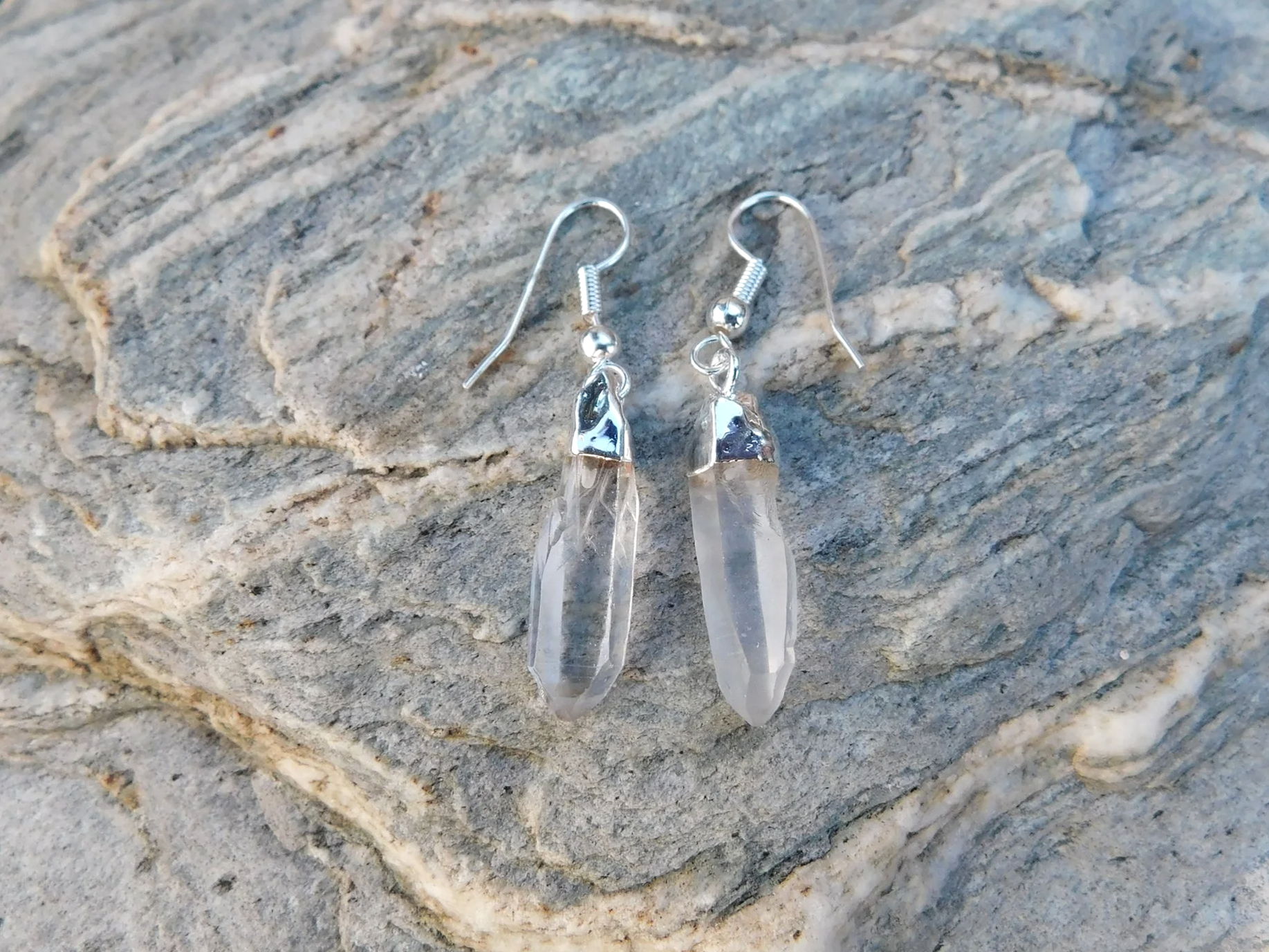 Clear Quartz Drop Earrings
