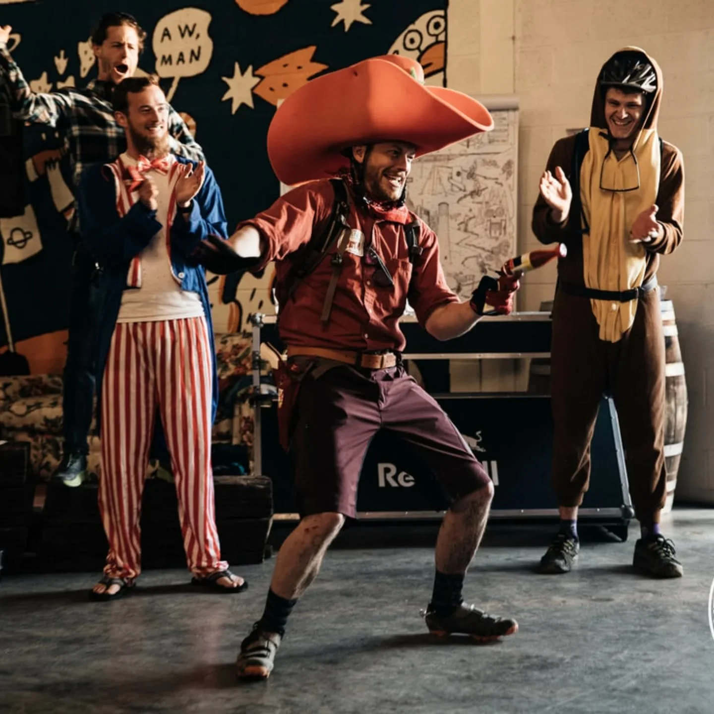 Texas Pete... This saucy costume and quick draw after a 20 mile ride took the 🏆. Keep in mind Fiercely Local's costume prizes are always as large or larger than the prize for fastest whatever competition we just did ... 
#staygoofy