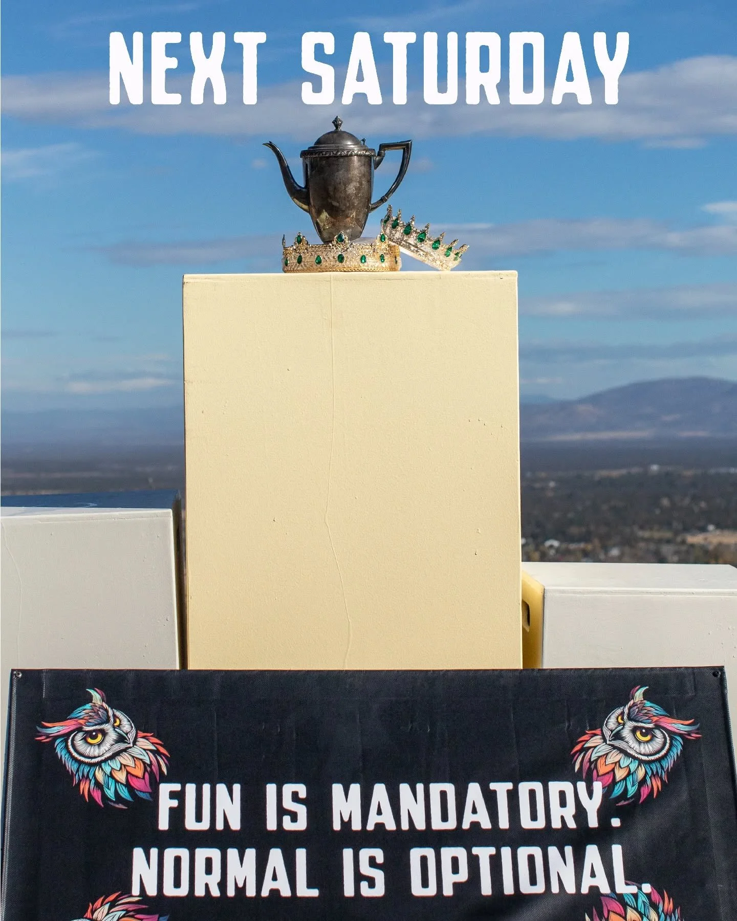 👑 The First Freeze 👑 A race up Pilot Butte &mdash; is next Saturday, Nov 8 @ 10 AM!

Do one lap with a team or go solo for multiple &mdash; run or ride, your call. See website for full details 😘. Link in bio

Kings and Queens will be crowned with 