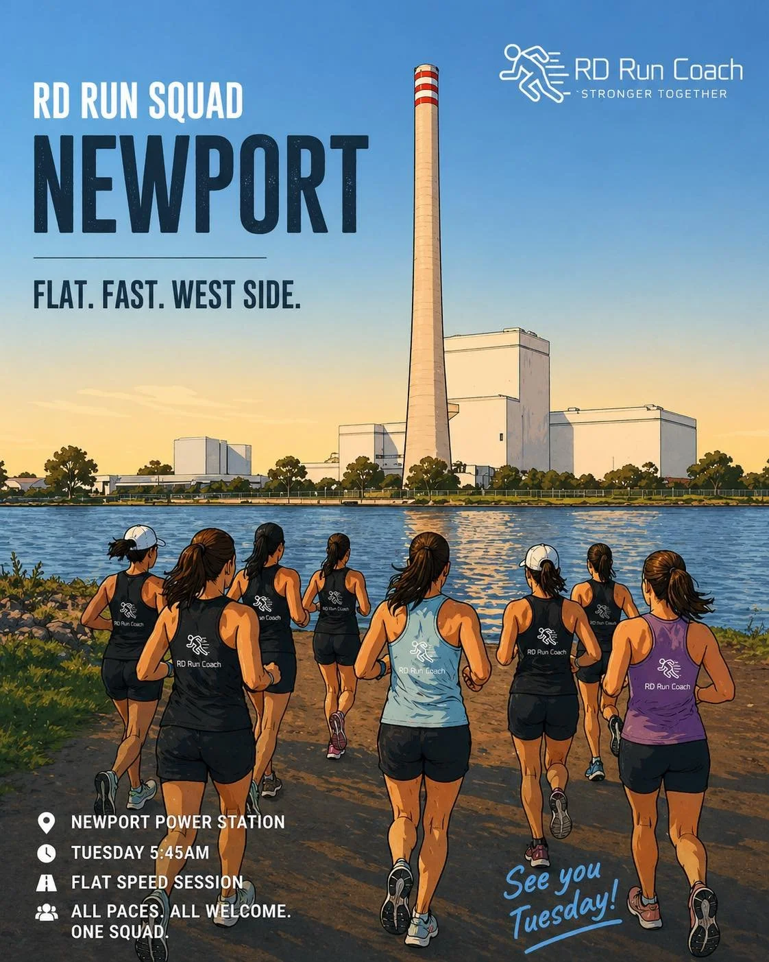 NEWPORT THIS WEEK 🔥

Flat, fast, west side.

We&rsquo;re back at Newport for a session where everyone can find their rhythm &mdash; whether you&rsquo;re chasing speed, building fitness, or just getting moving with the squad.

No hills. No sand. Just
