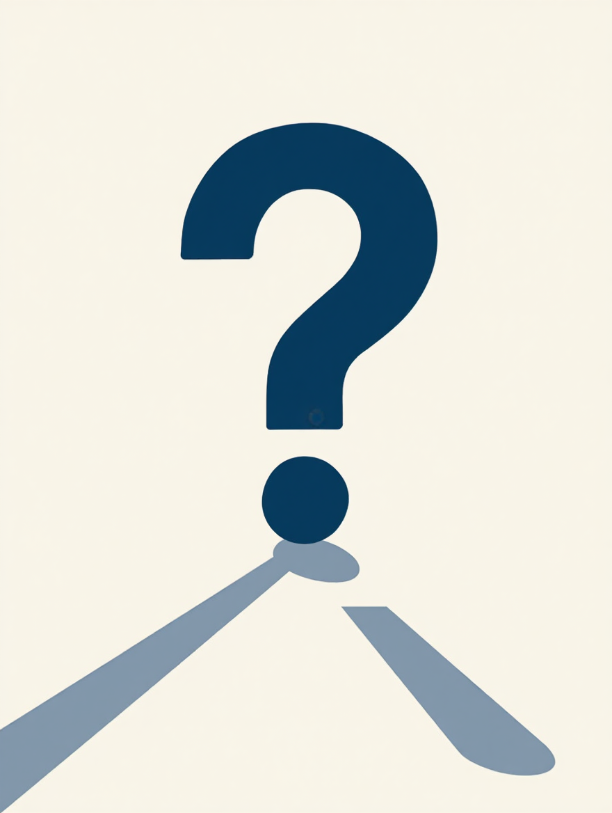 Large blue question mark, illustrating how question framing affects disclosure in negotiation