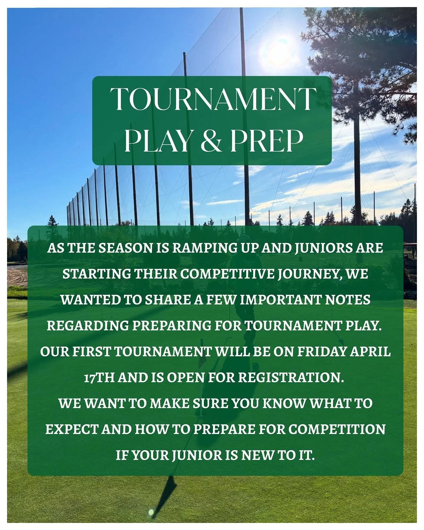 A lot of the juniors we teach are new or just starting competitive play. If your junior is unfamiliar with playing tournaments, here are some ways to ensure their experience stays positive!

#golf #playgolf #juniorgolf #langleygolf #golfcoach