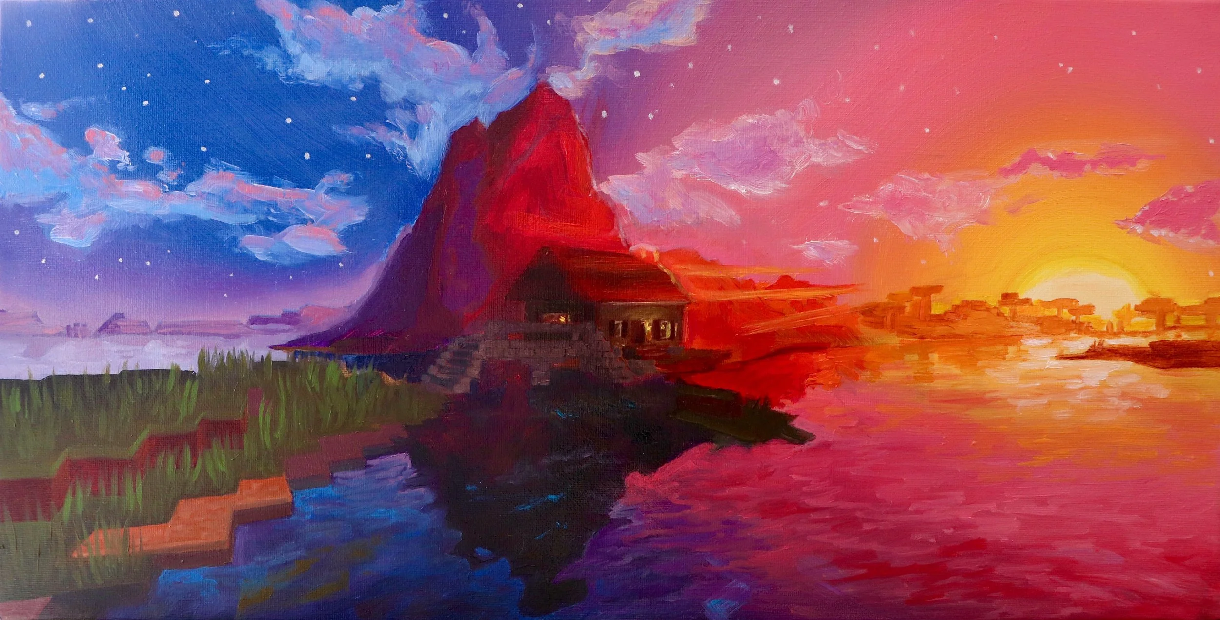 Oil on Canvas h 10 x w 20 in