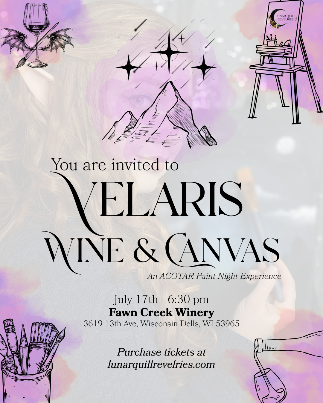 Velaris Wine & Canvas: An Acotar Inspired Paint Night