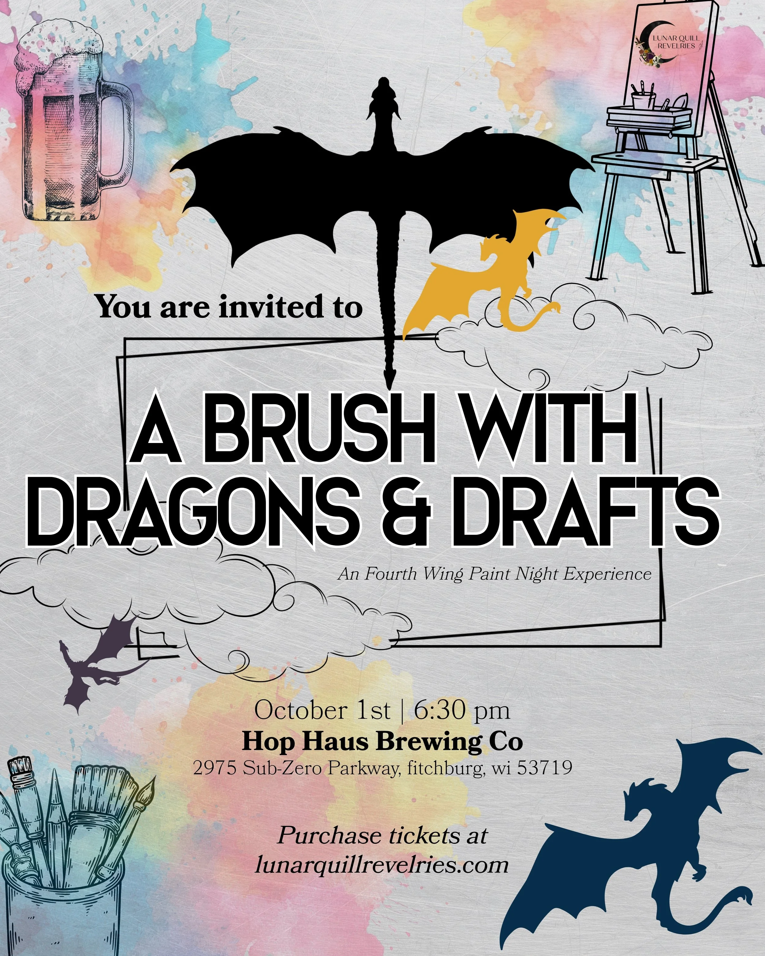A Brush with Dragons & Drafts: A Fourth Wing Inspired Paint Night