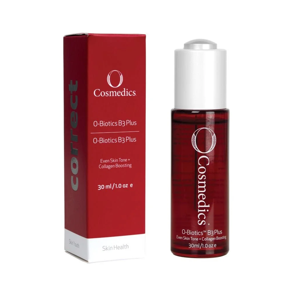 O Cosmedics O Biotics B3 Plus Serum to support skin health and improve overall skin tone.