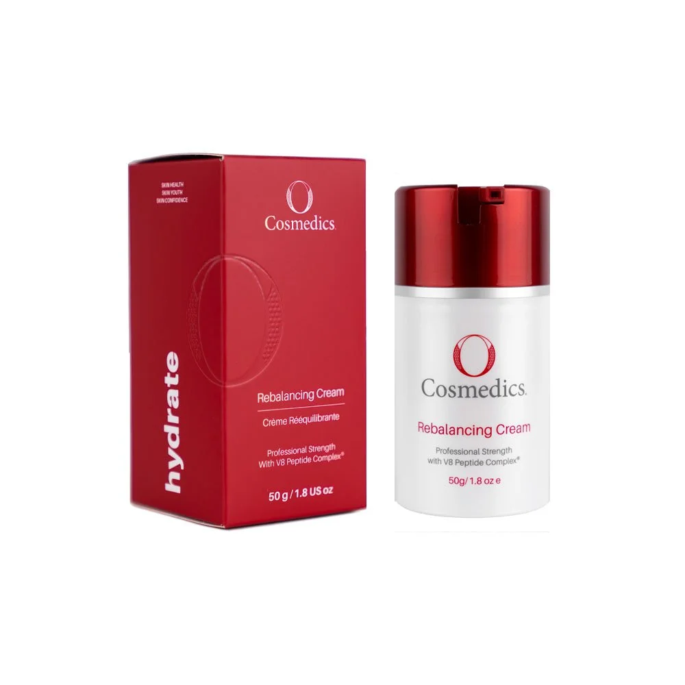 O Cosmedics Rebalancing Cream to hydrate, calm and restore the skin barrier.