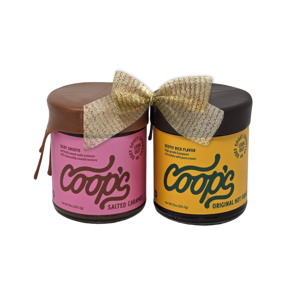 Gourmet Salted Caramel and Hot Fudge Sauces – Sweet Dessert Gift Duo