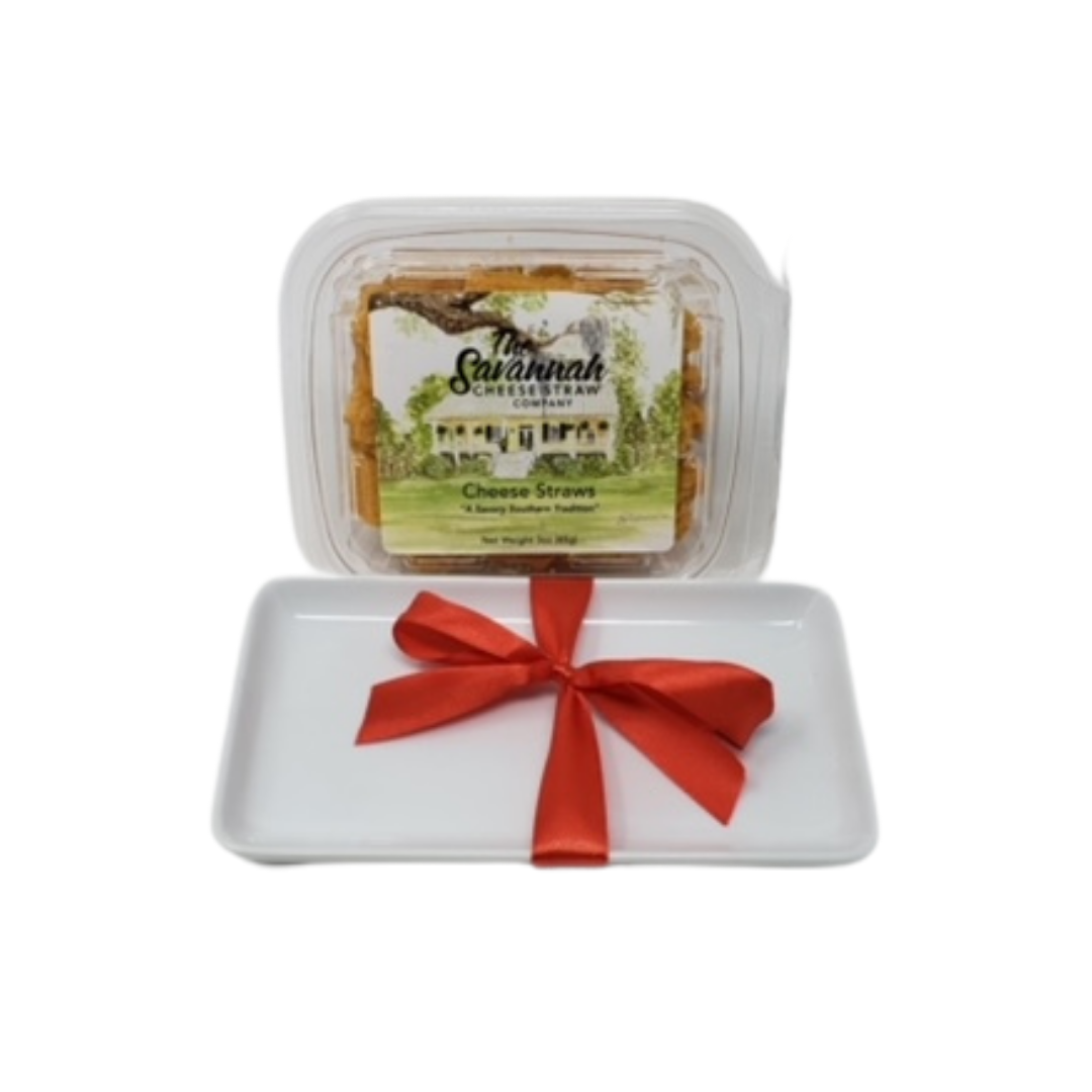 Savannah Cheese Straws & Serving Plate Set – Southern Appetizer Entertaining Gift