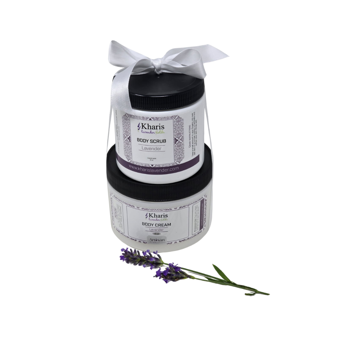 Lavender Body Cream & Body Scrub Set