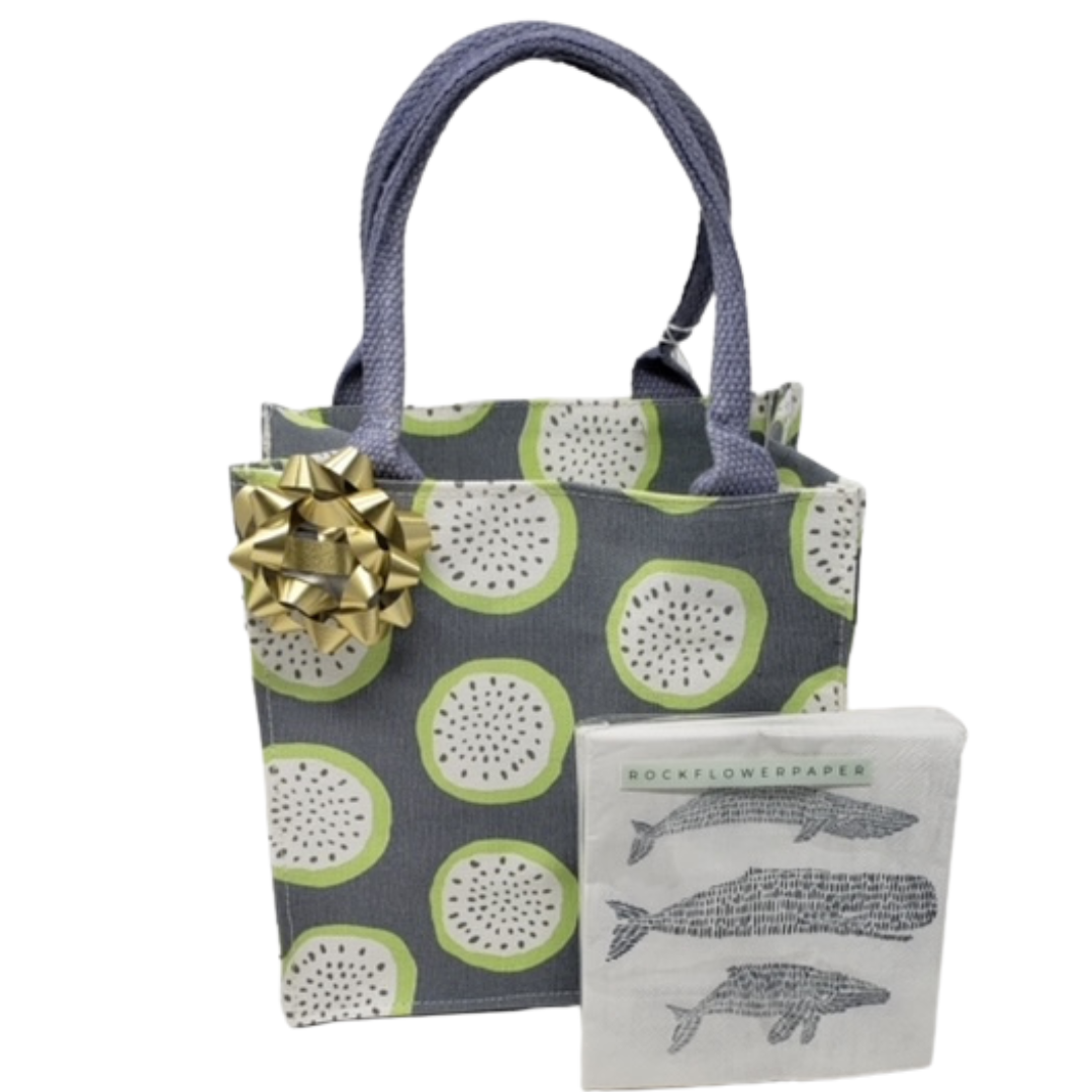 Tiny Tote with Whale Cocktail Napkins