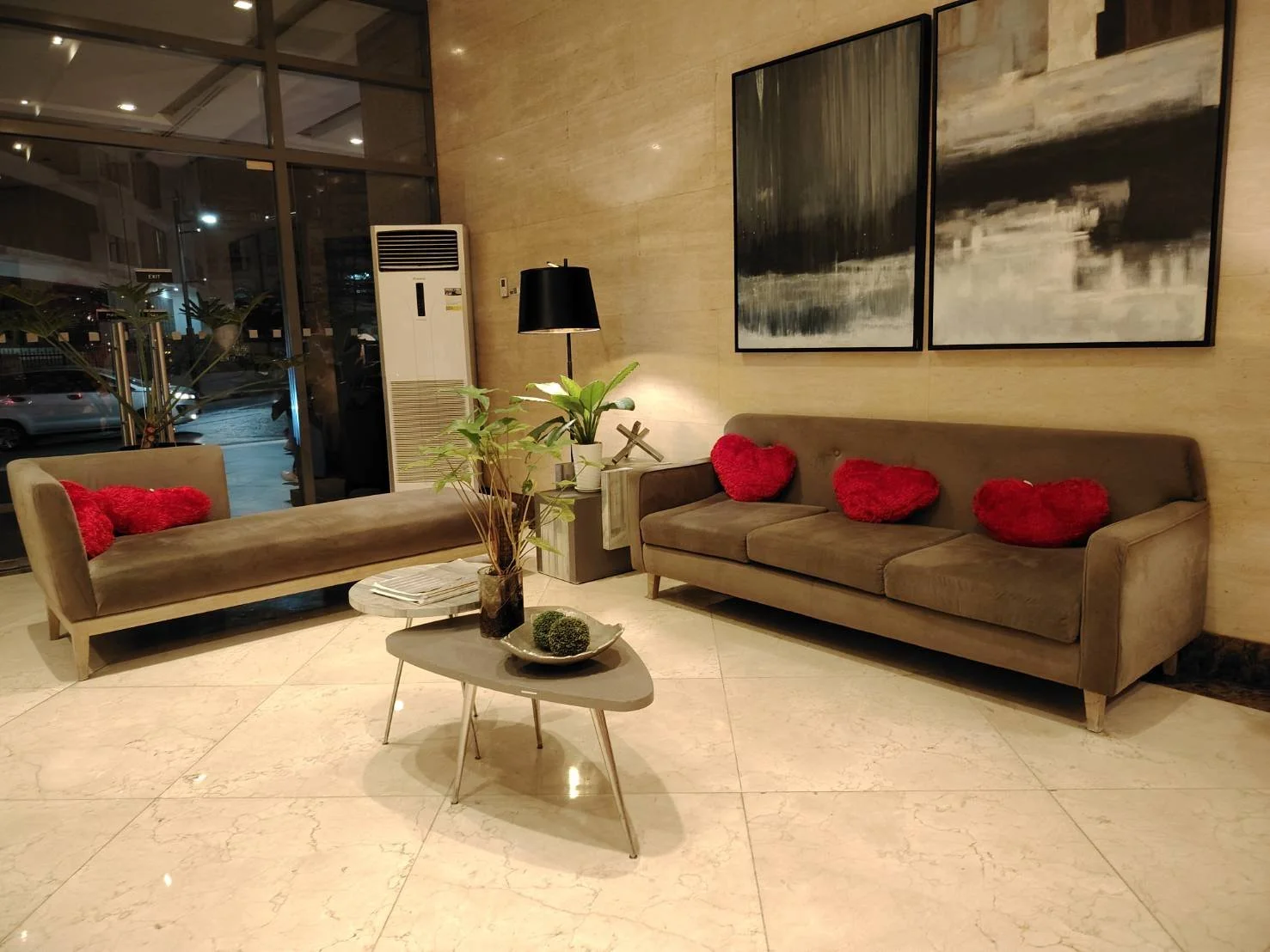 Welcoming lobby with friendly concierge and 24-hour security