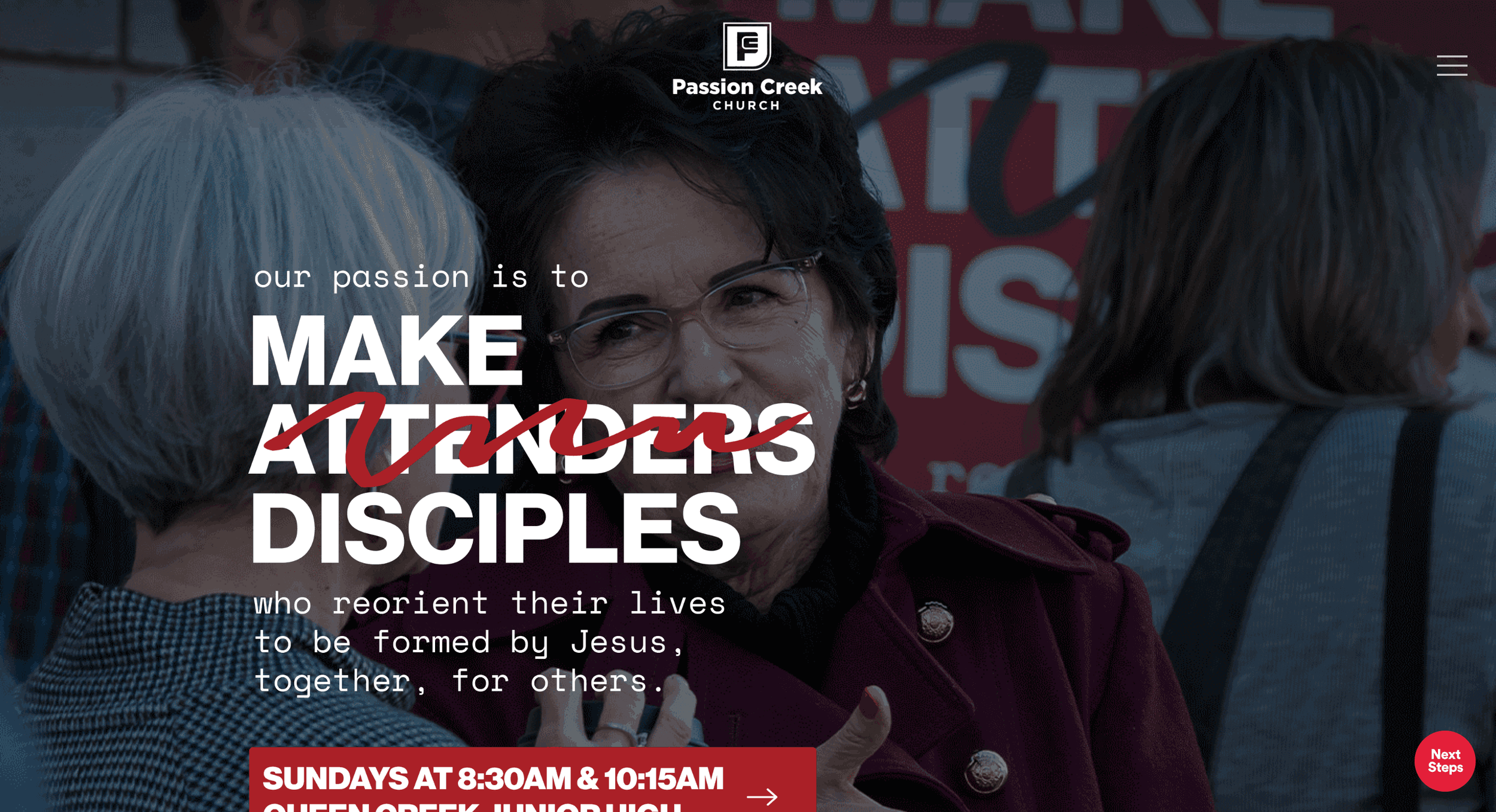 Ministry website homepage featuring authentic photography, storytelling layout, and modern design