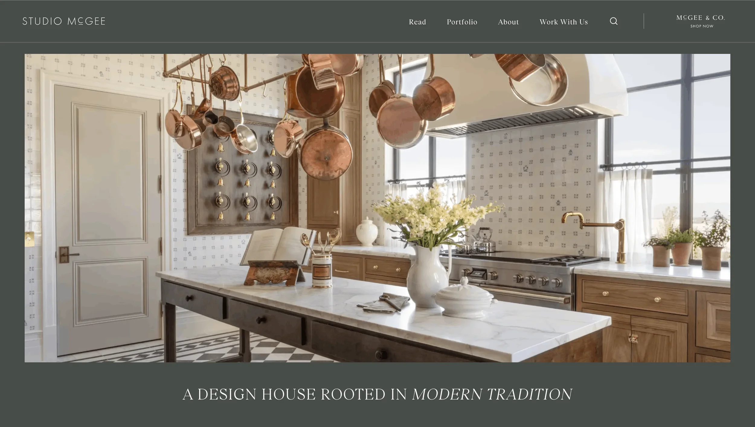 Studio McGee website featuring interior design projects and home décor inspiration.