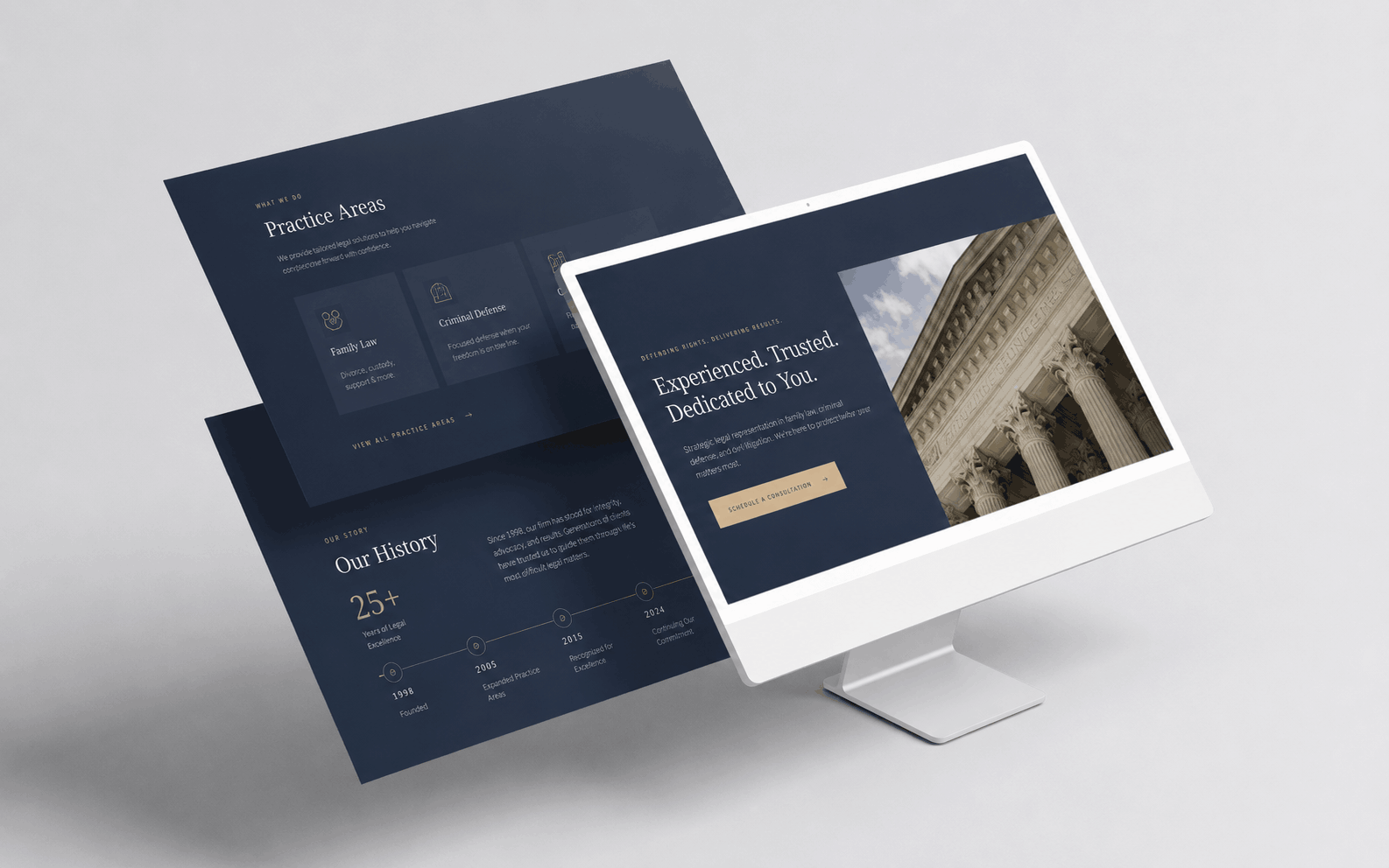 Laptop and mobile mockups showing a Squarespace website redesign