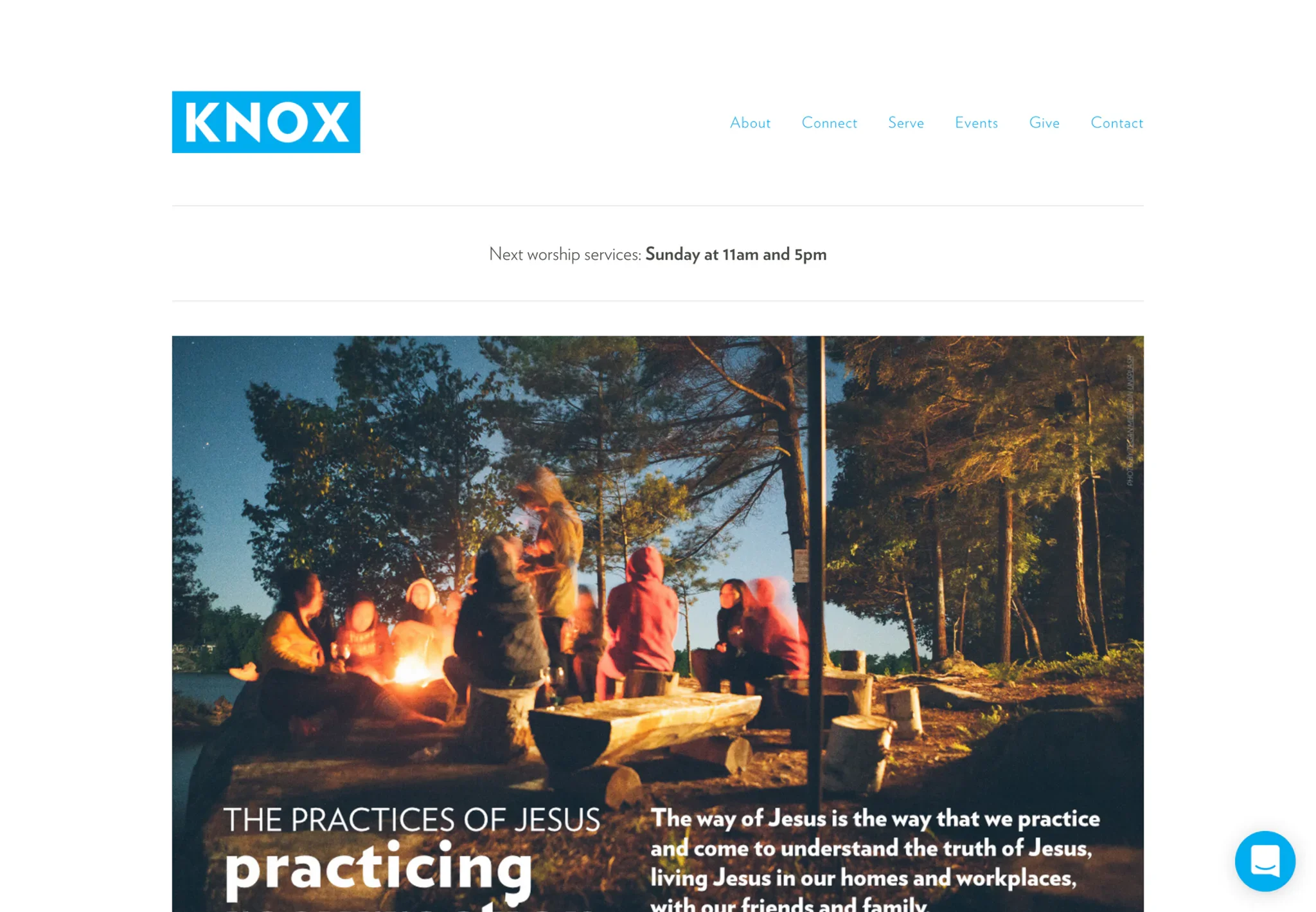 Knox Toronto welcoming church homepage built with Squarespace