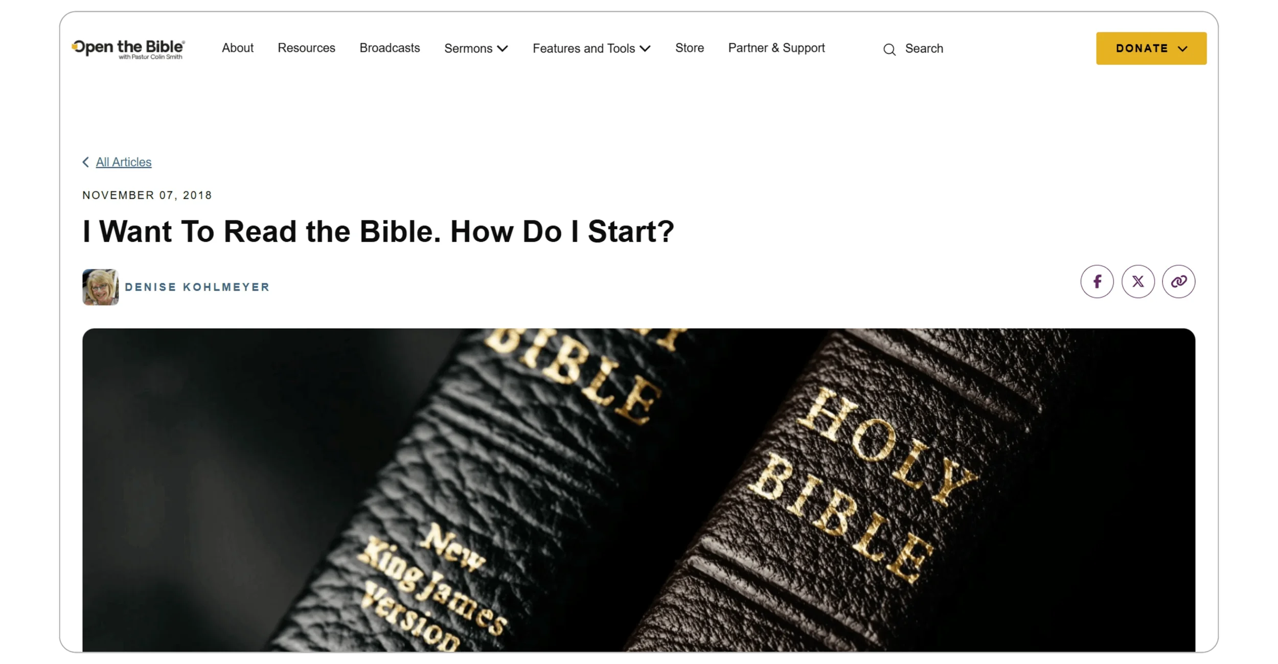 step-by-step Bible reading guide on a church website blog