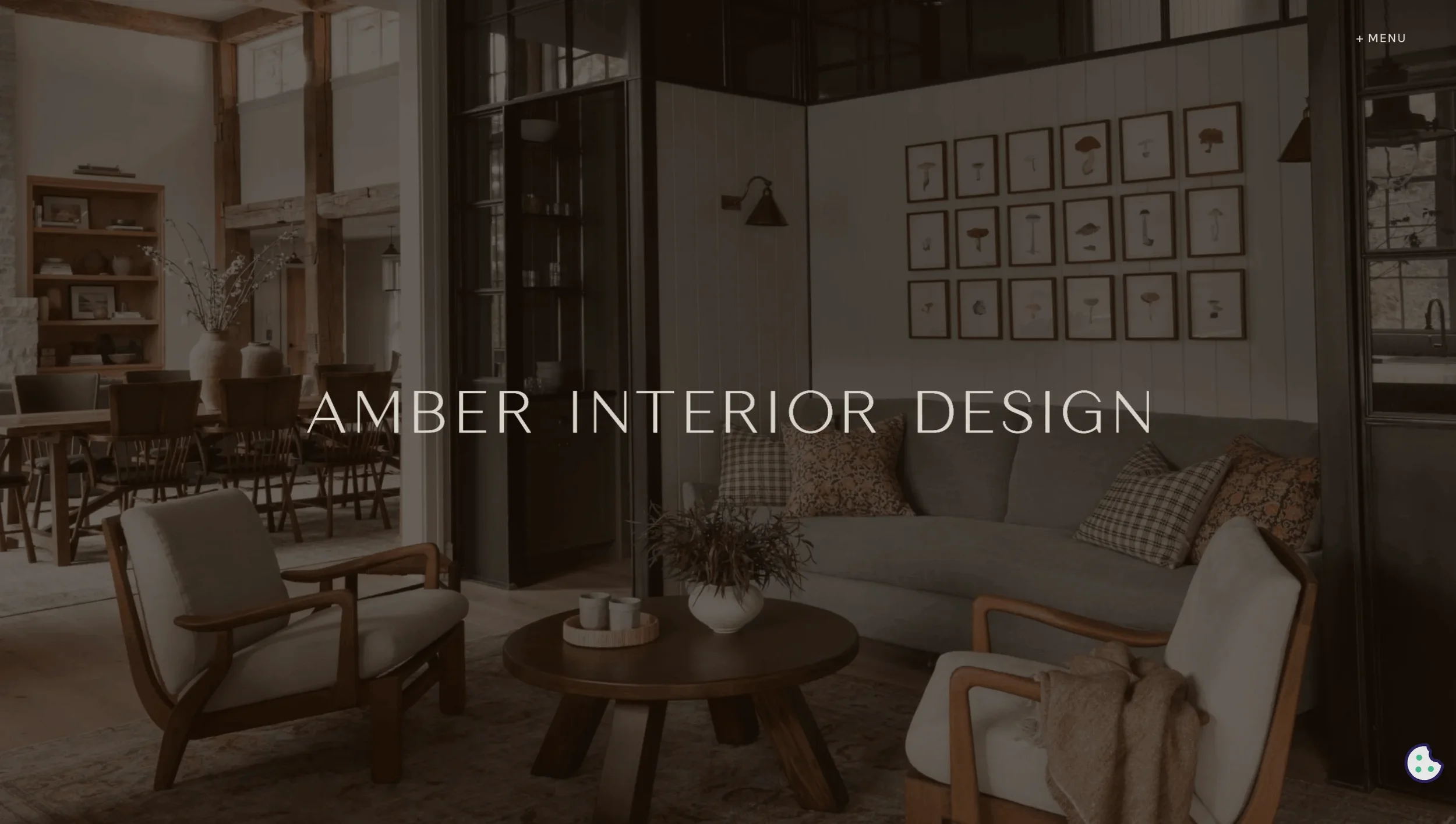 Amber Interiors website showcasing warm residential interiors and project photography