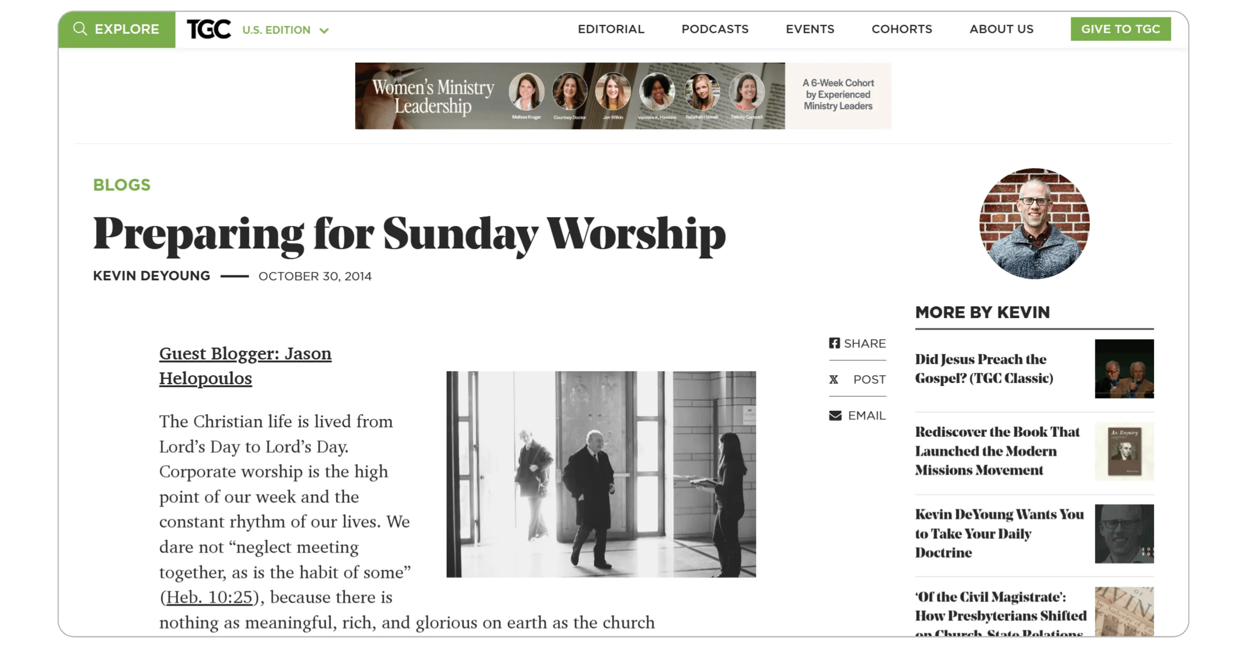 ministry team spotlight article on a church blog website