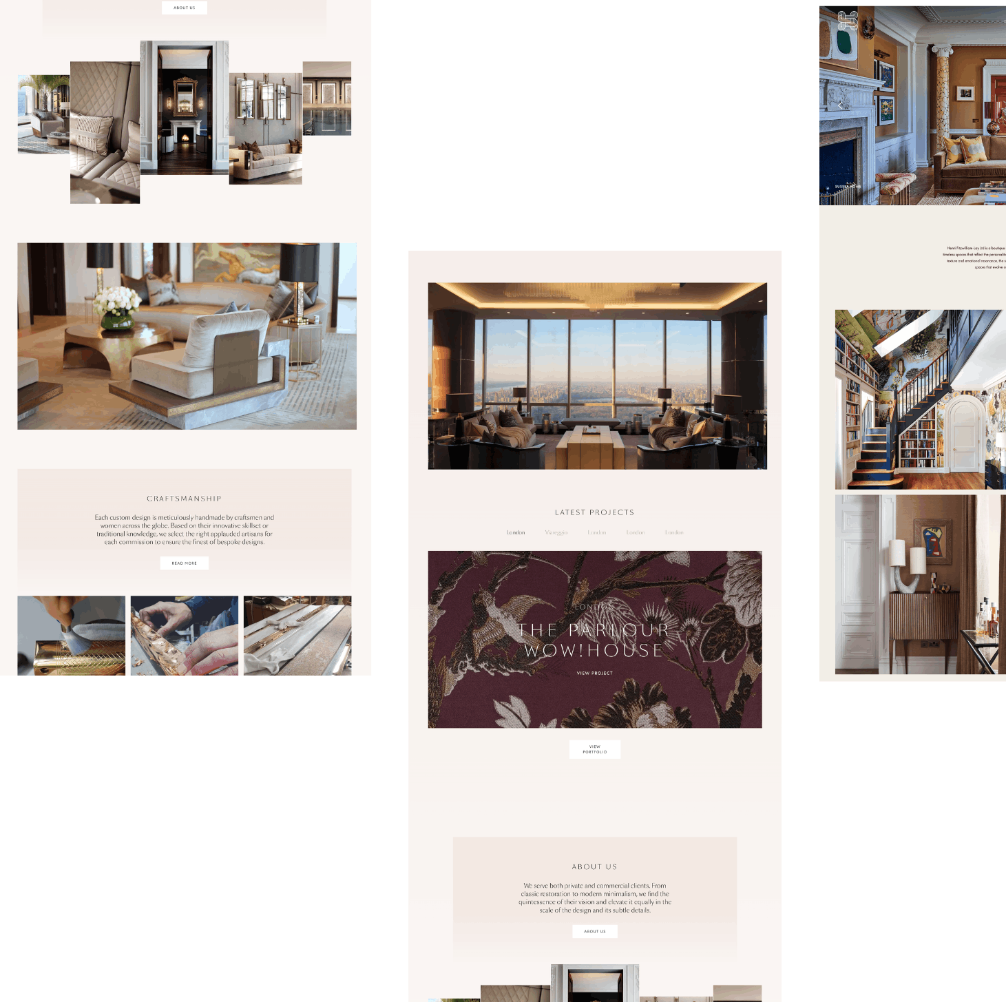 Squarespace website mockup showcasing web design for interior designers