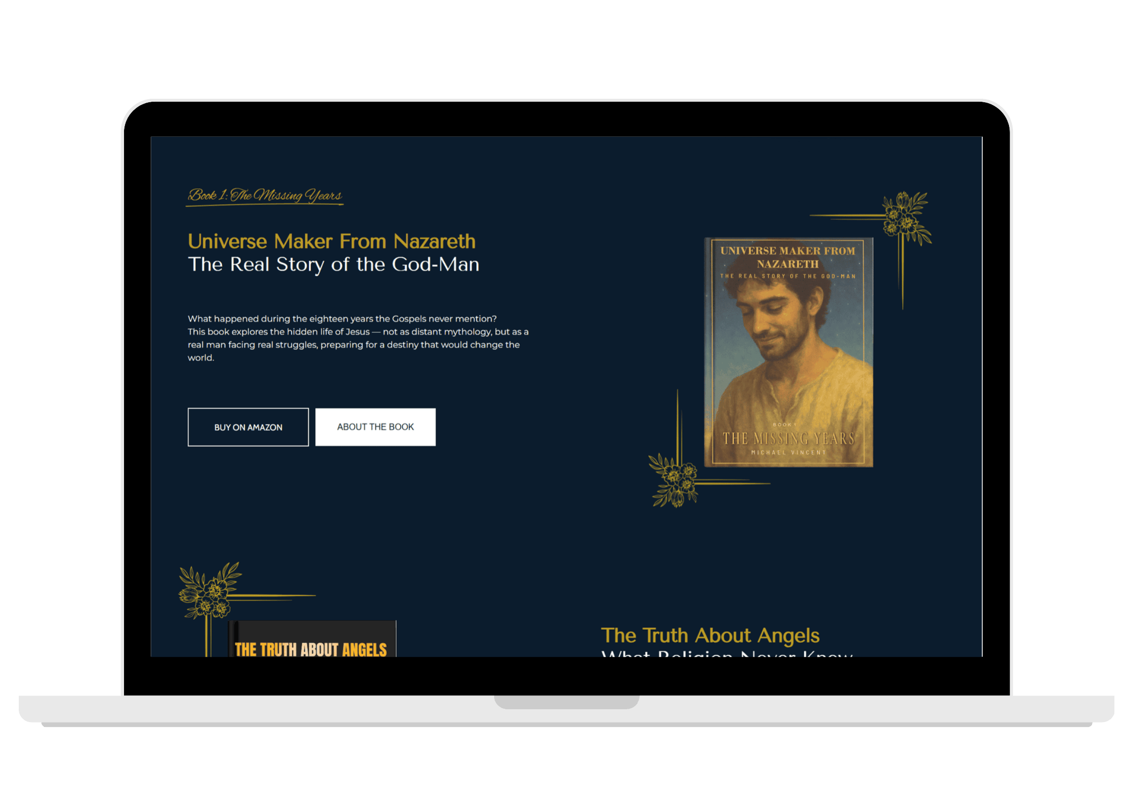 Havona Press book catalogue and Amazon purchase links displayed on a laptop