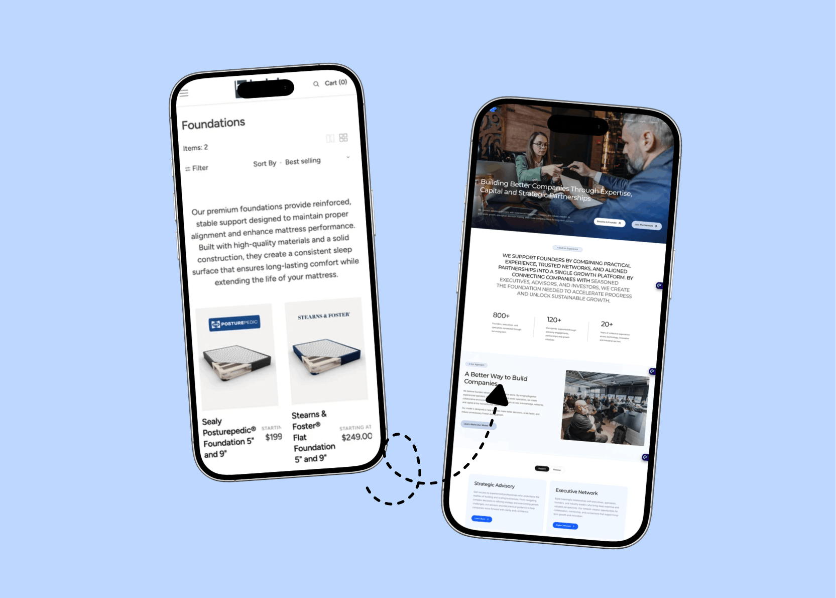 Responsive web design showing a website layout adapted to different screen sizes.