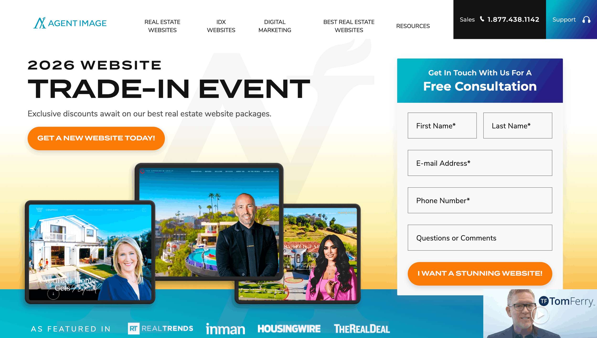 Agent Image custom real estate website dashboard