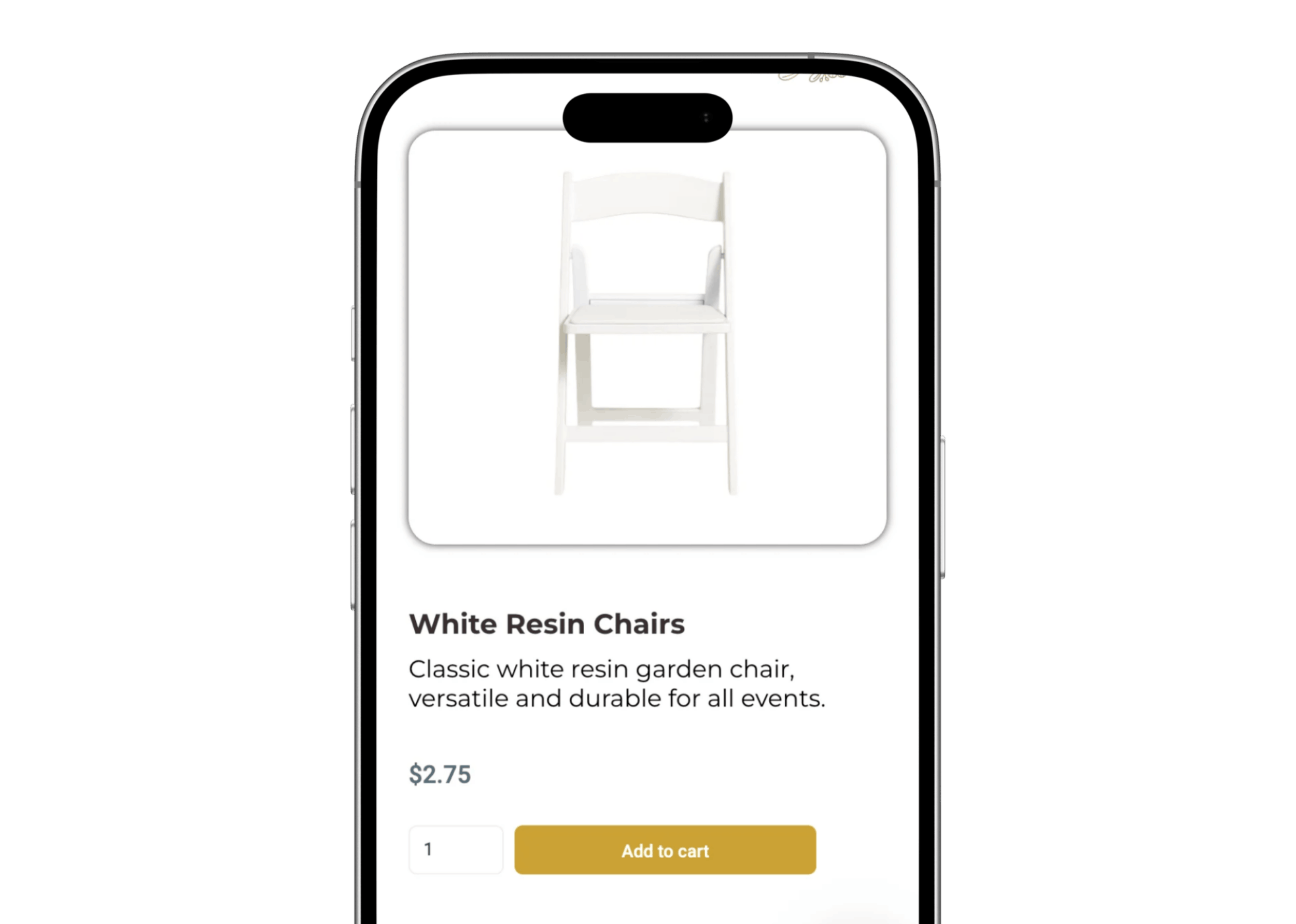 Mobile view of the Stable Party Rentals online booking website