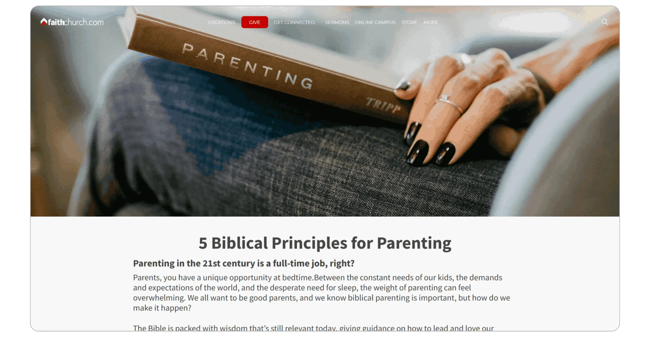 practical Christian living article on a church website