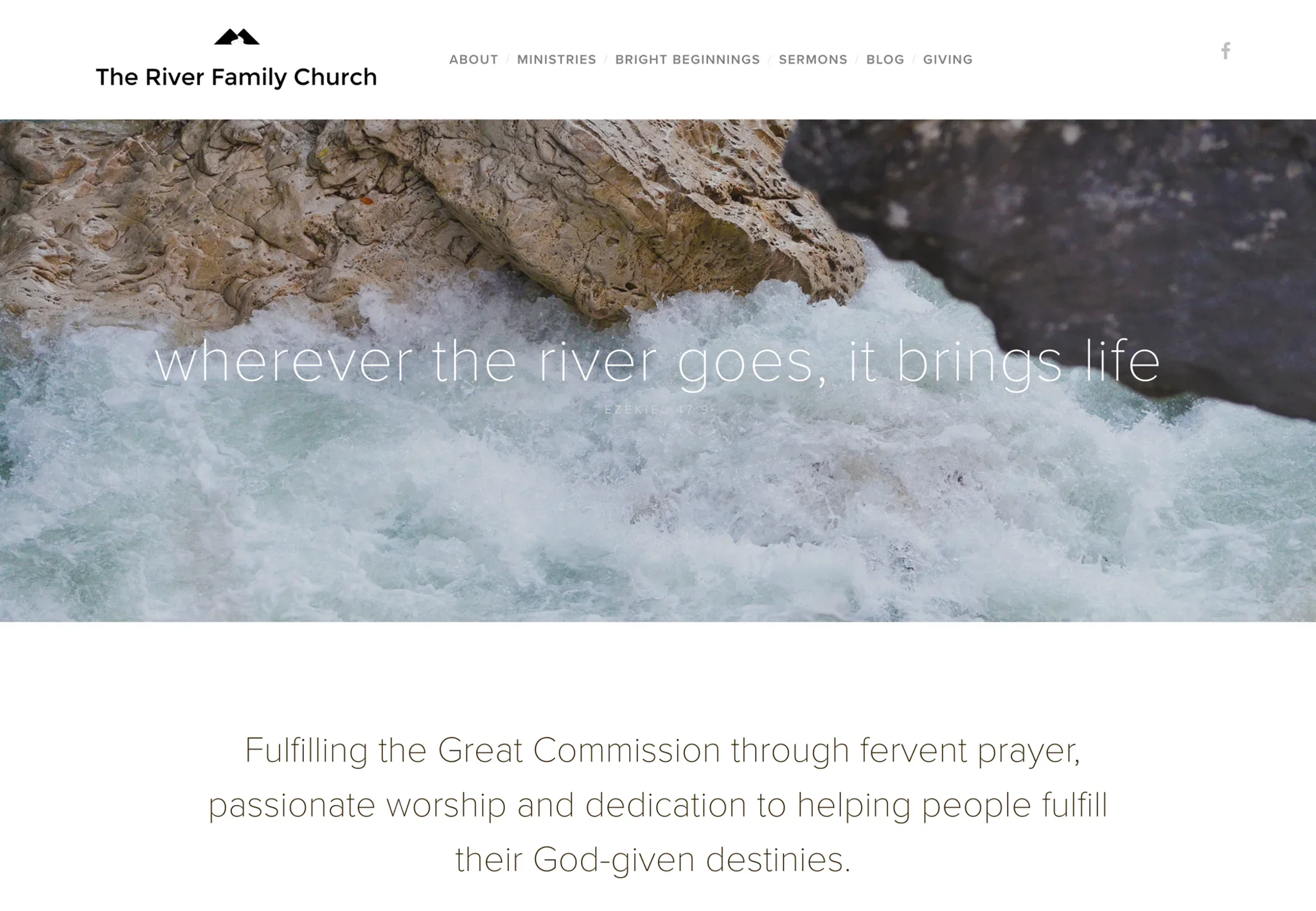 The River Family Church ministry and preschool website built with Squarespace