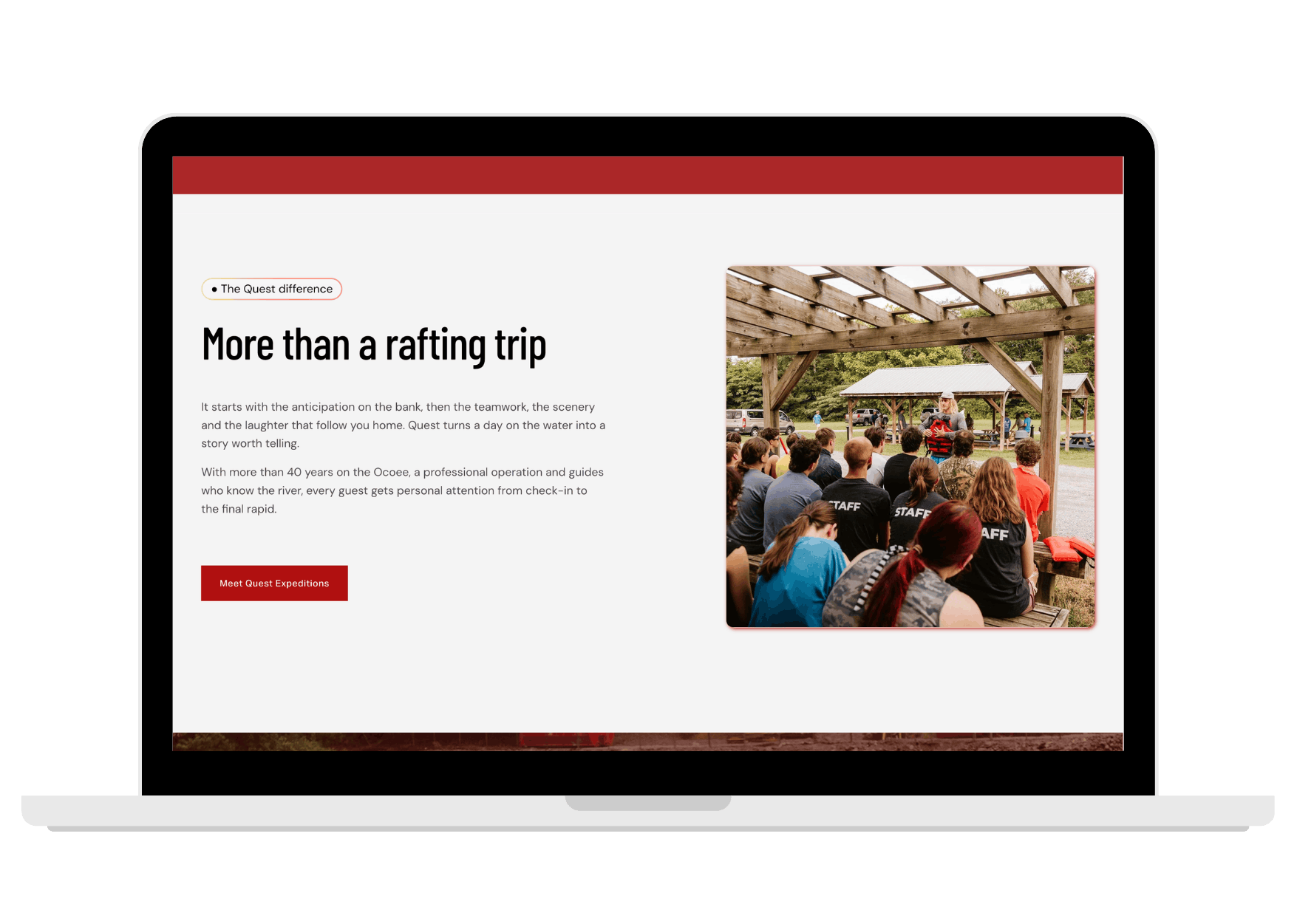Wild Current Expeditions river trips and group adventures displayed on a laptop