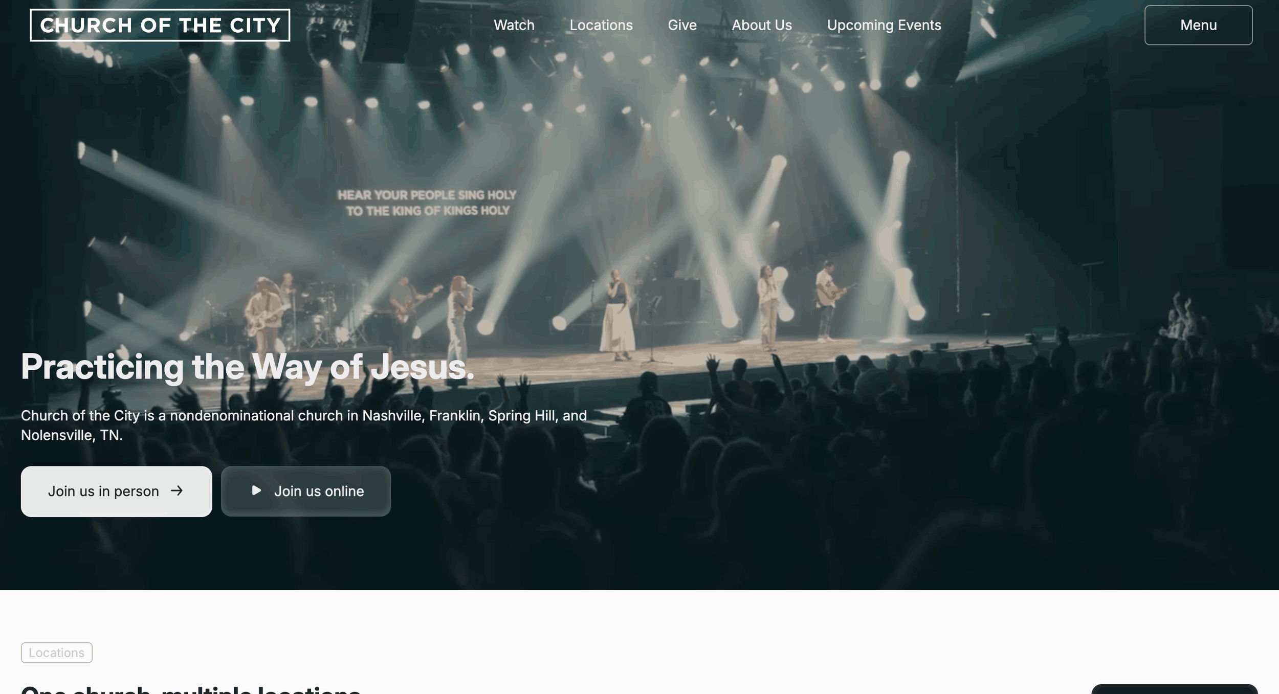 Clean ministry web design with simple layout, clear messaging, and modern visual style
