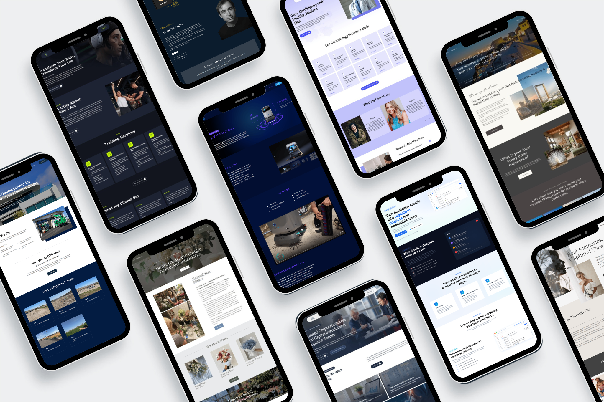 Multi-device website mockups showing responsive Squarespace website design by Web Goyat