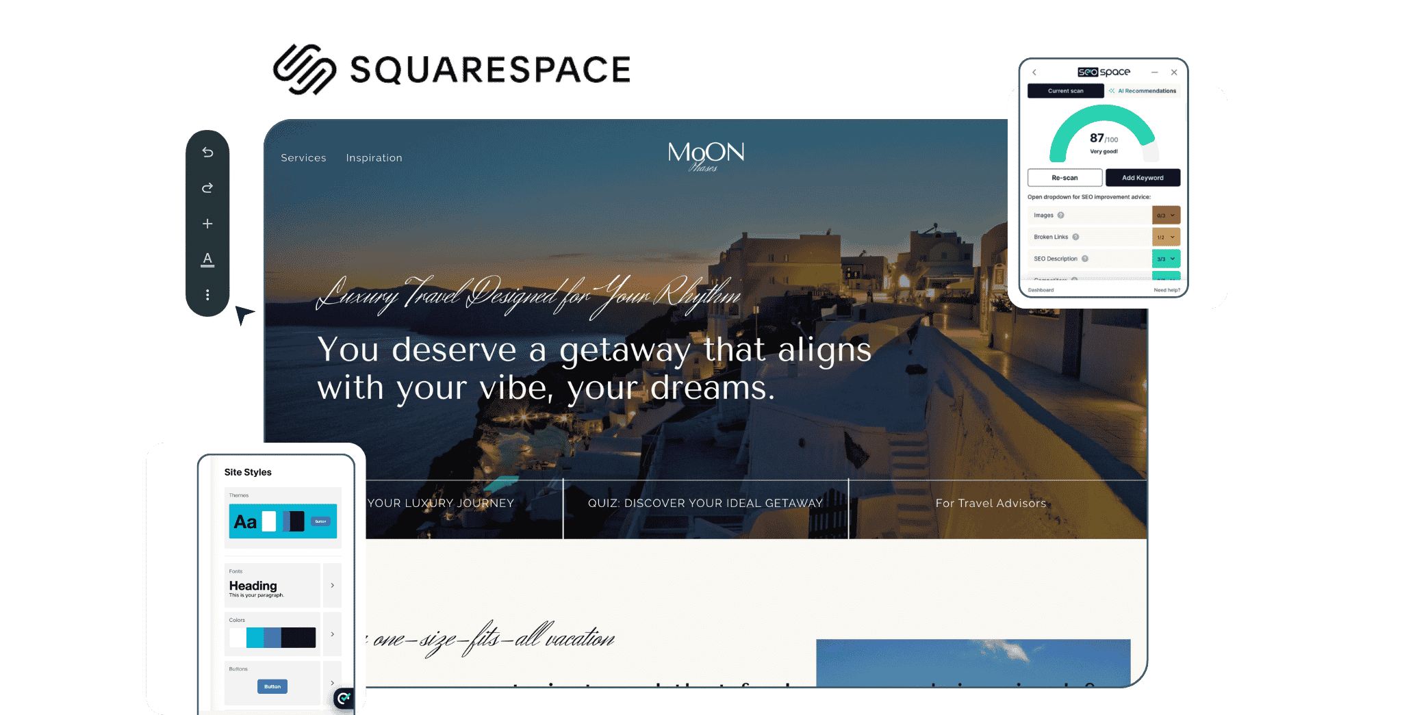 Squarespace website development process with client feedback and collaborative revisions using markup.io