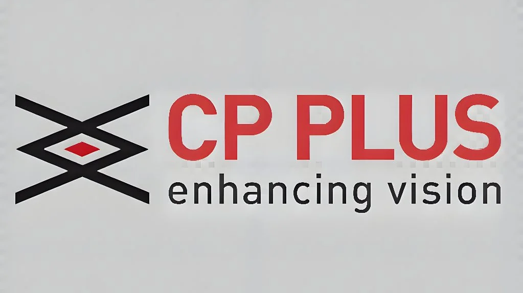 CP PLUS logo with a geometric design and the tagline "enhancing vision".