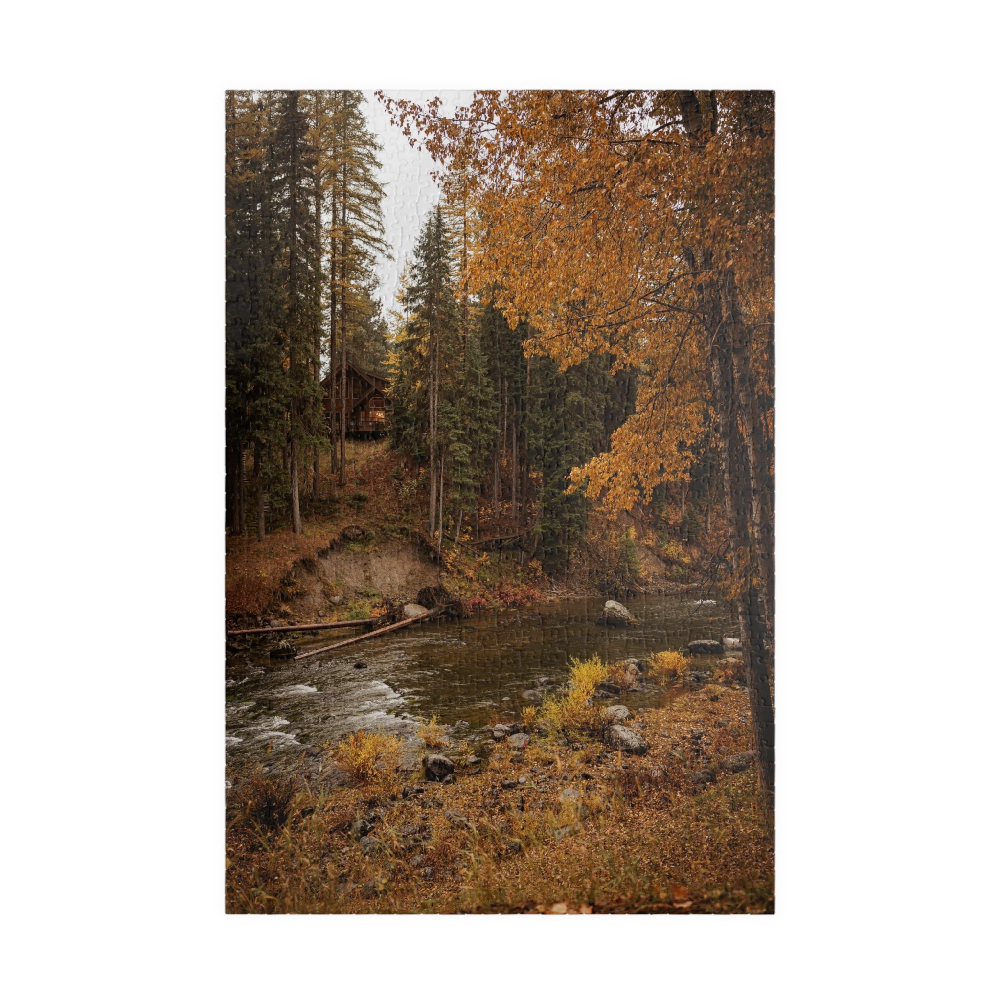 The Long Way Home | Cabin on Payette River in Autumn | Idaho Landscape Puzzle