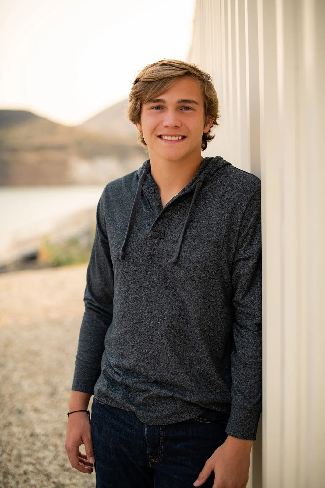 Meridian Idaho senior photographer, high school senior guy at Lucky Peak Lake, class of 2026 senior photos